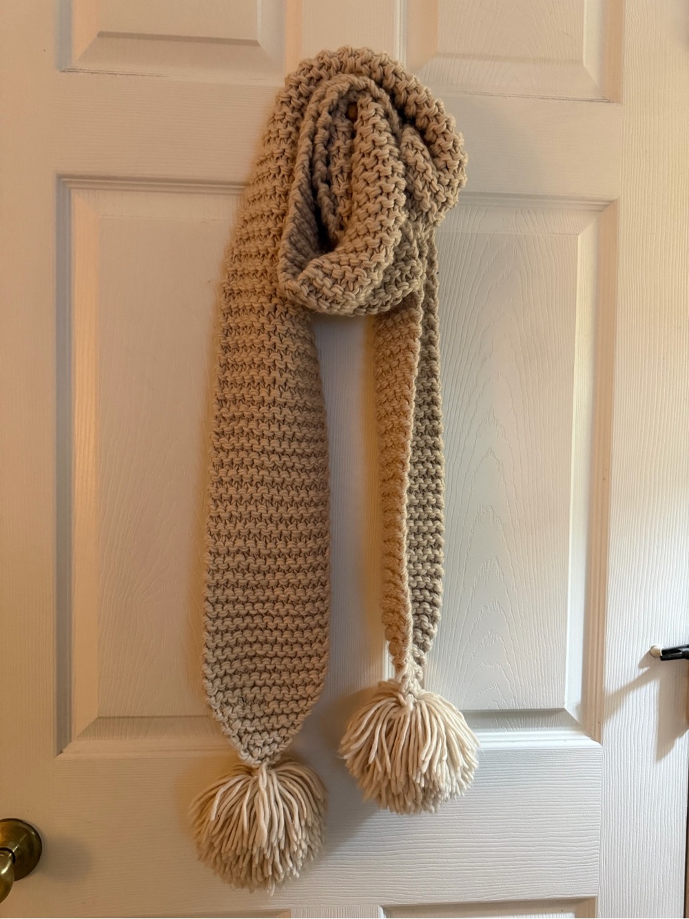 Saks Fifth Avenue Knit Scarf with Pom Poms